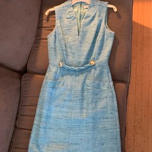 Trina Turk baby blue tweed dress